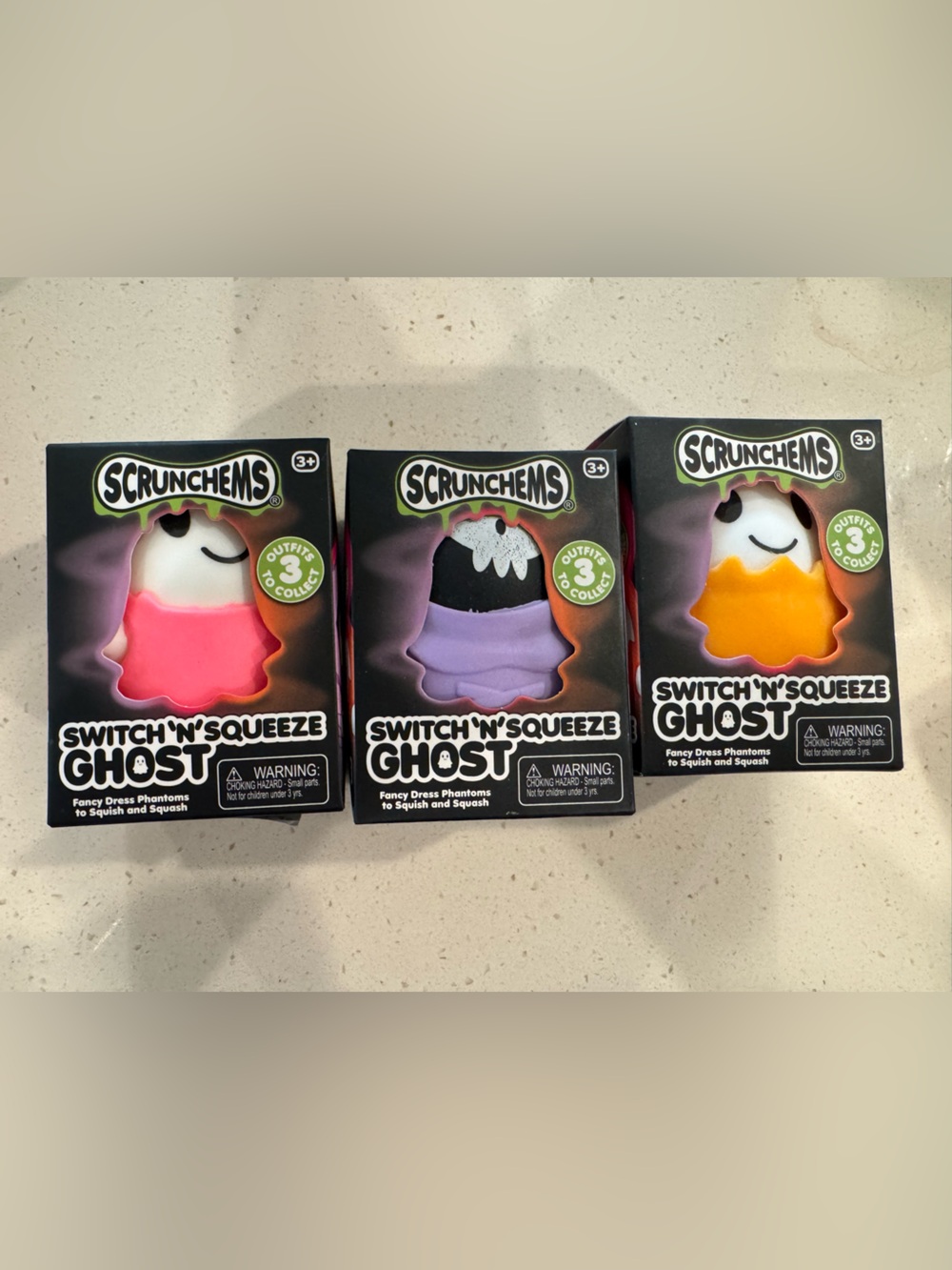 New 3 Scrunchems Switch 'N'
Squeeze Ghost Squishies NIB Viral
Halloween